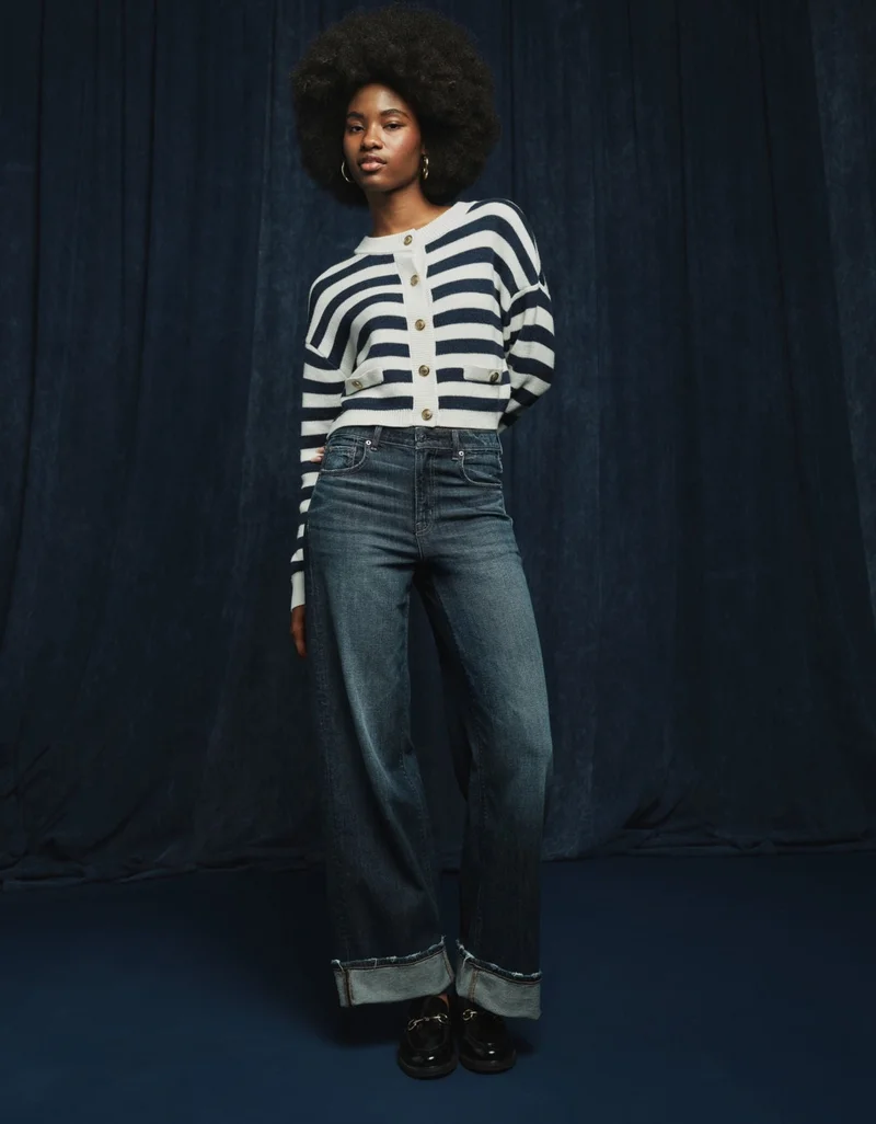 American Eagle  AE Dreamy Drape Stretch Super High-Waisted Baggy Wide-Leg Jean for Women | Best Price UAE